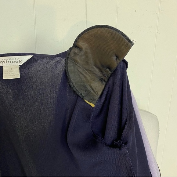 Exclusively Misook Open Cardigan Blazer Women's Navy Blue Light Purple Size S* - Picture 9 of 13